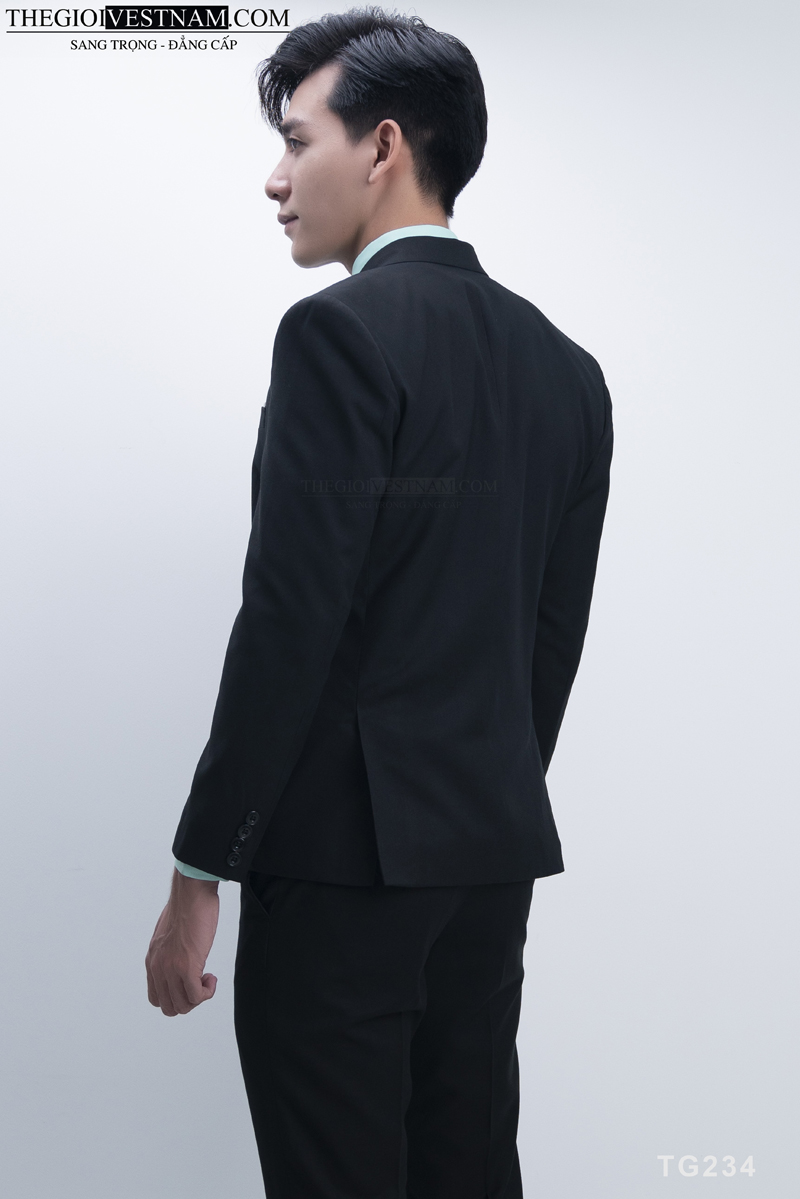 Vest đen dày 1 nút (bộ) TG46 #3
